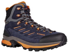 Lowa Wanderschuhe Randir Mid GTX (Trekking, Veloursleder, wasserdicht) navyblau/flame Herren